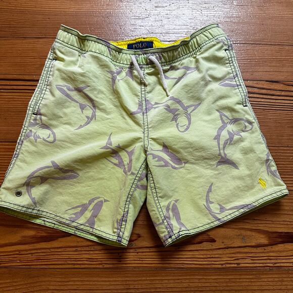 Polo Ralph Lauren pastel green shark swim trunks shorts SIZE 8 - Picture 1 of 4